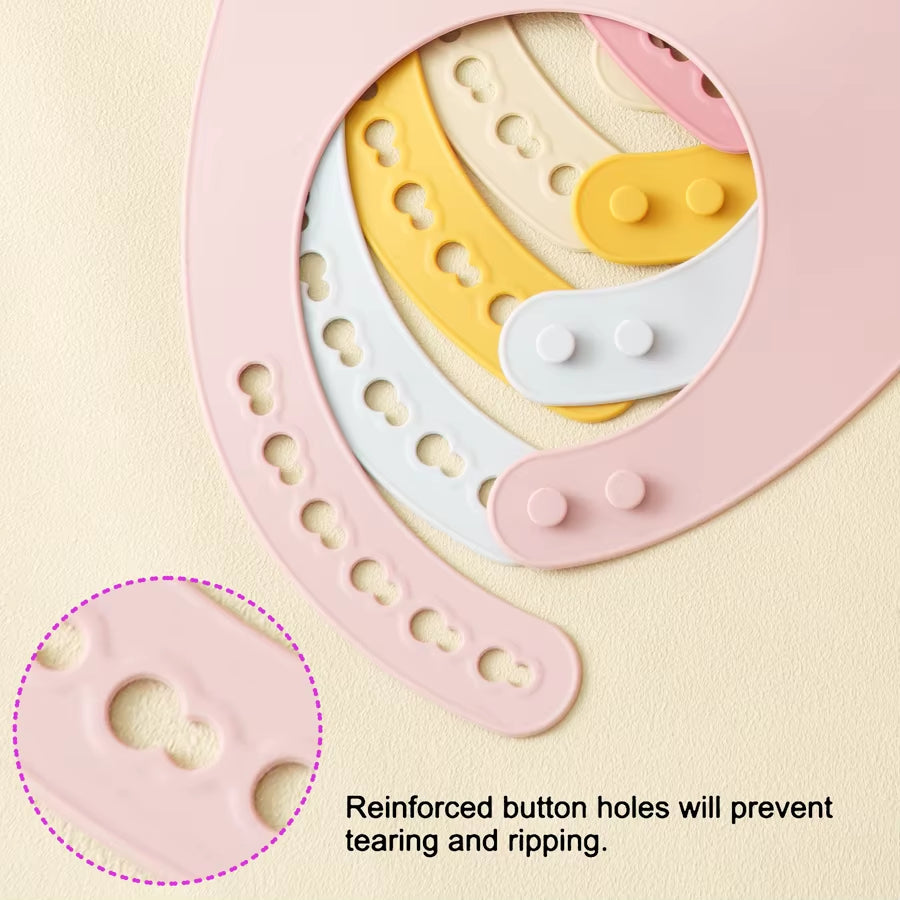 4PCS Baby Silicone Tableware Set Soft Spoon Fork Waterproof Baby Bibs Cartoon Lion Shape Bowl Portable Baby Dinner Set